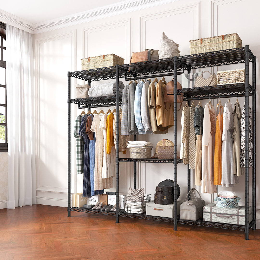 Clothes Rack with Cover Loads 795LBS，Closet Organizer for Hanging Clothes